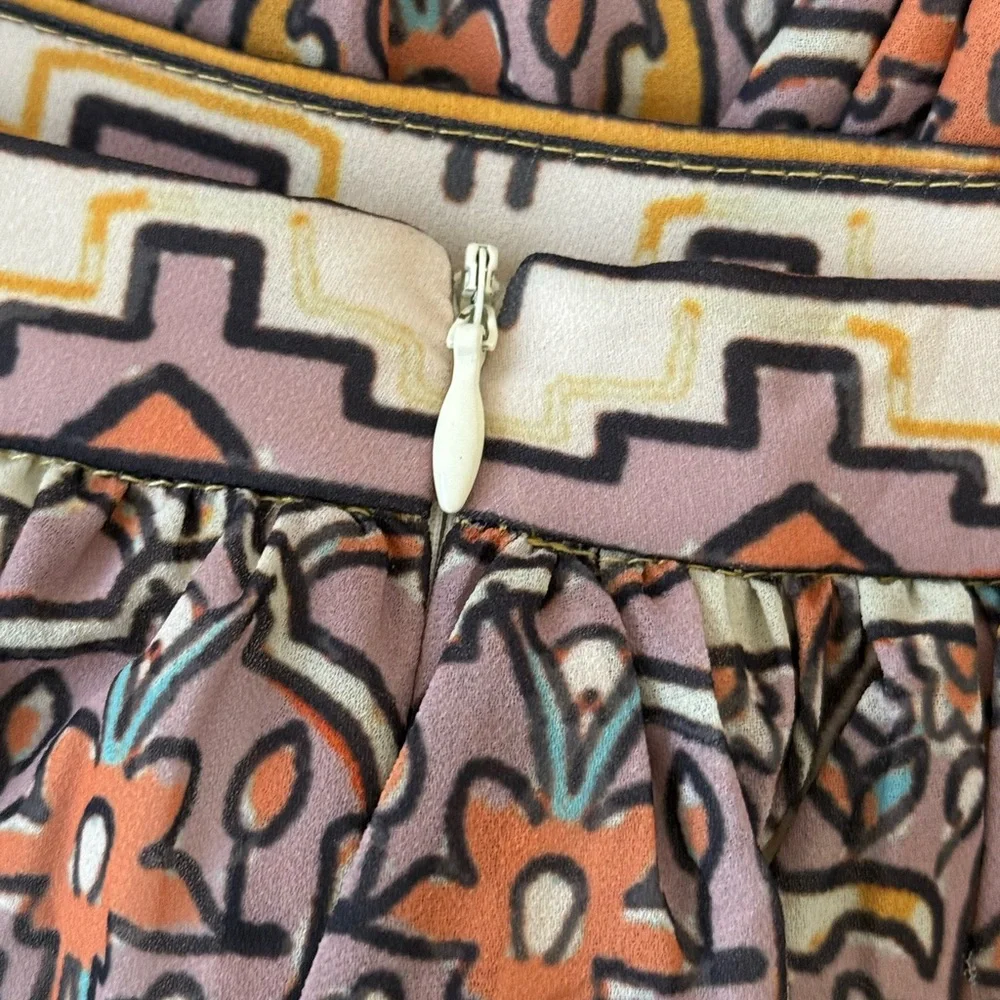 Vici Brown and Tan Tiered A-line Maxi Skirt
